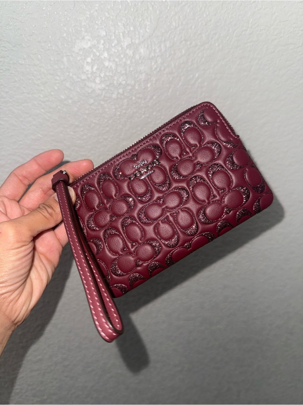 Coach Burgundy Wristlet